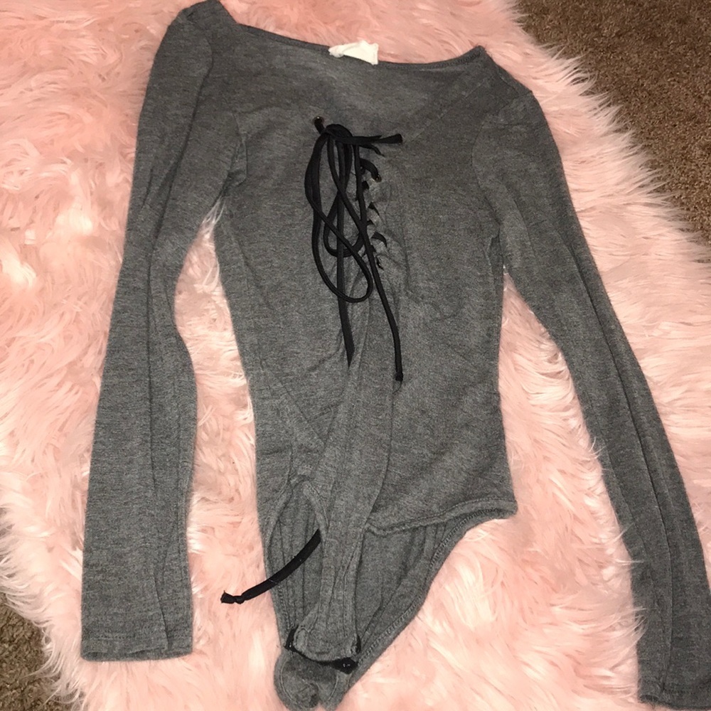 cute gray bodysuit